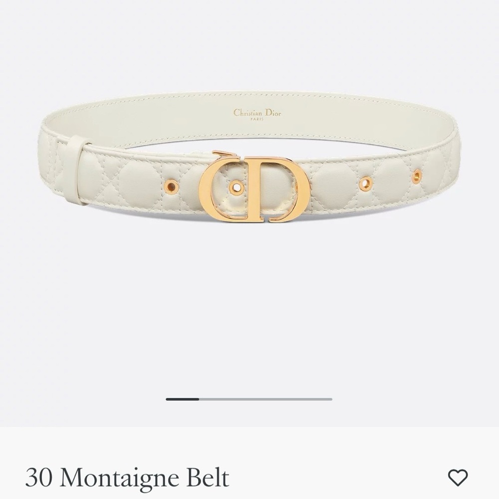 Dior Cream and Gold Montaigne Belt
